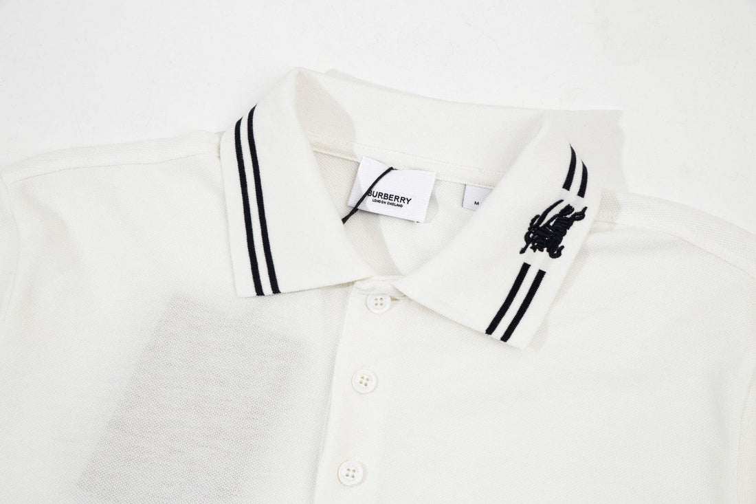 Burberry White T-Shirt With Collar - SleekGait