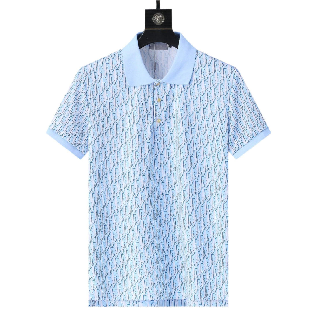 Dior Light Blue T-Shirt With Collar - SleekGait