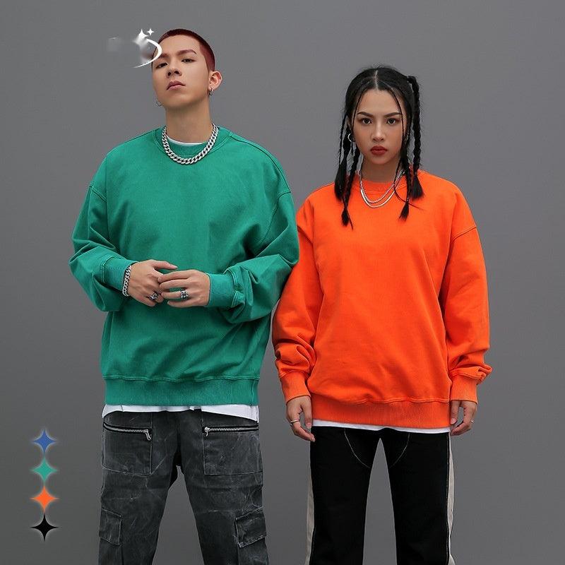 Round Neck Sweater Batik Craft Wash Pullover - SleekGait