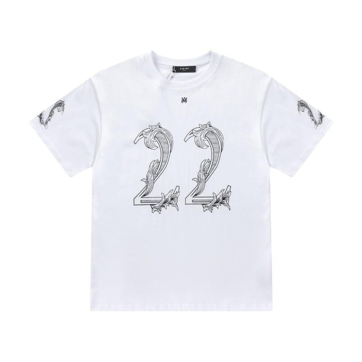 Amiri 22 White T-Shirt Without Collar - SleekGait