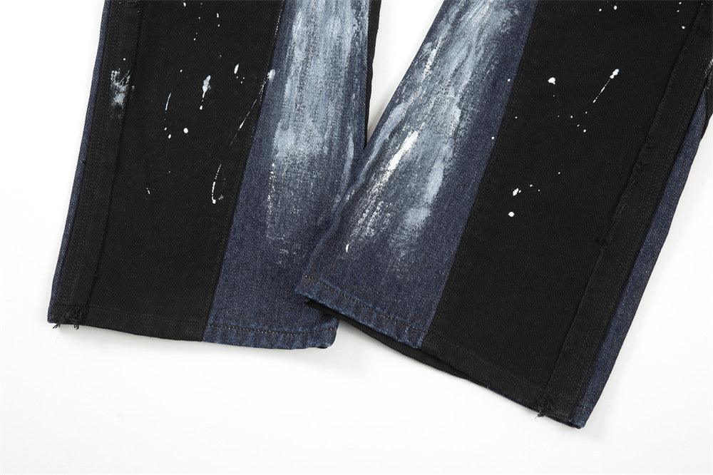 Painting Splash-ink Loose Jeans For Men - SleekGait