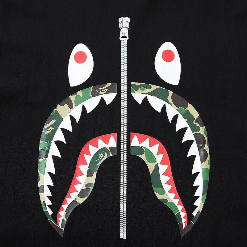 BATHING APE Black T-SHORT SLEEVE TEE 1ST CAMO SHARK TEE - SleekGait