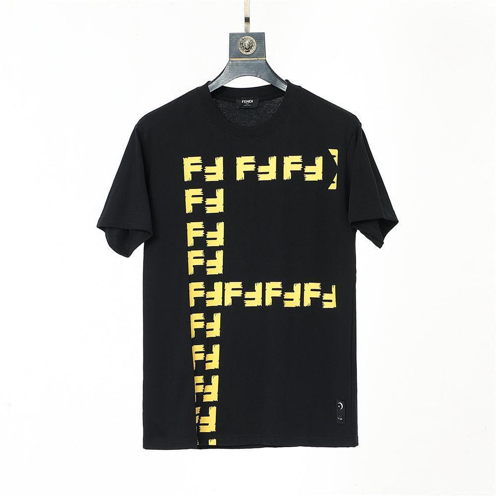 Fendi T-Shirt without Collar 'Black-Yellow' - SleekGait