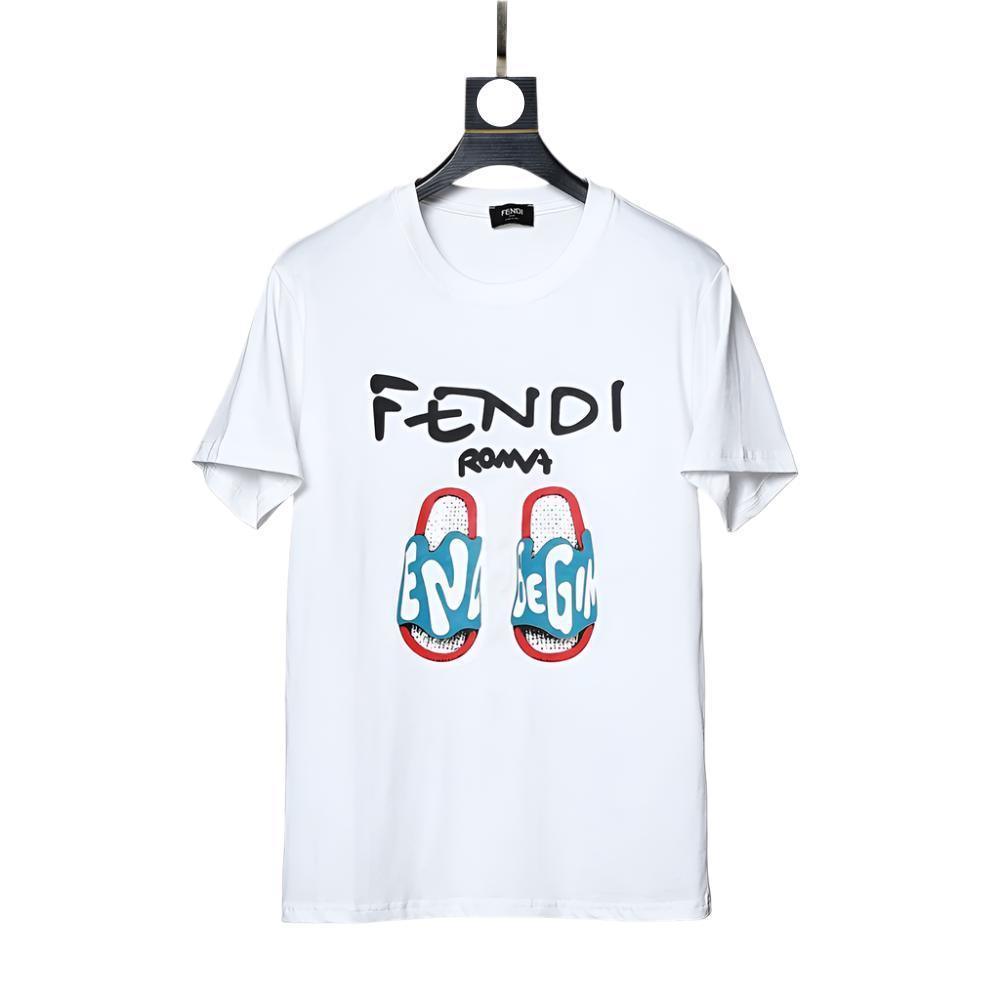 Fendi Roma T-Shirt without Collar 'White' - SleekGait