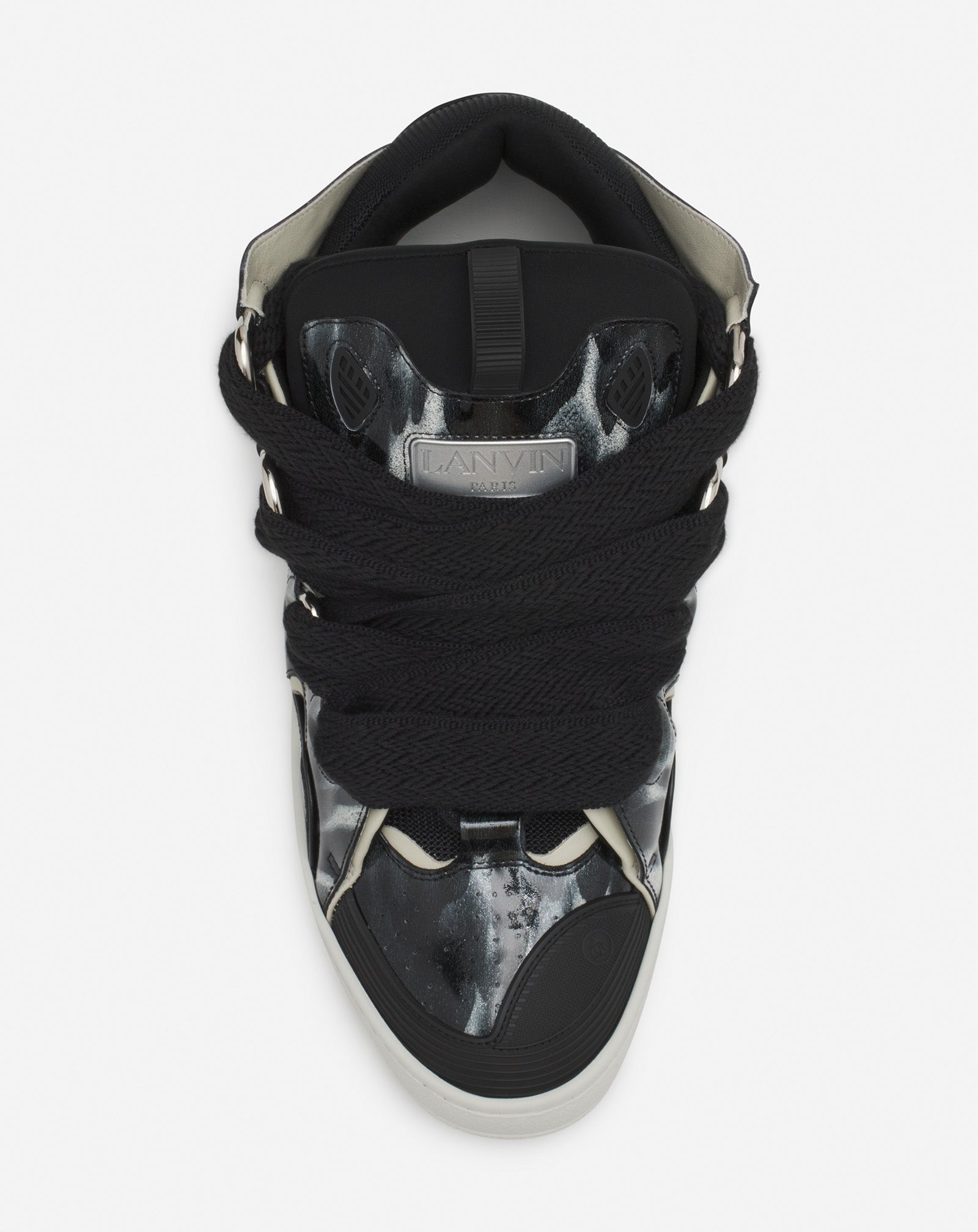 CURB LEATHER SNEAKERS WITH SPARKLES