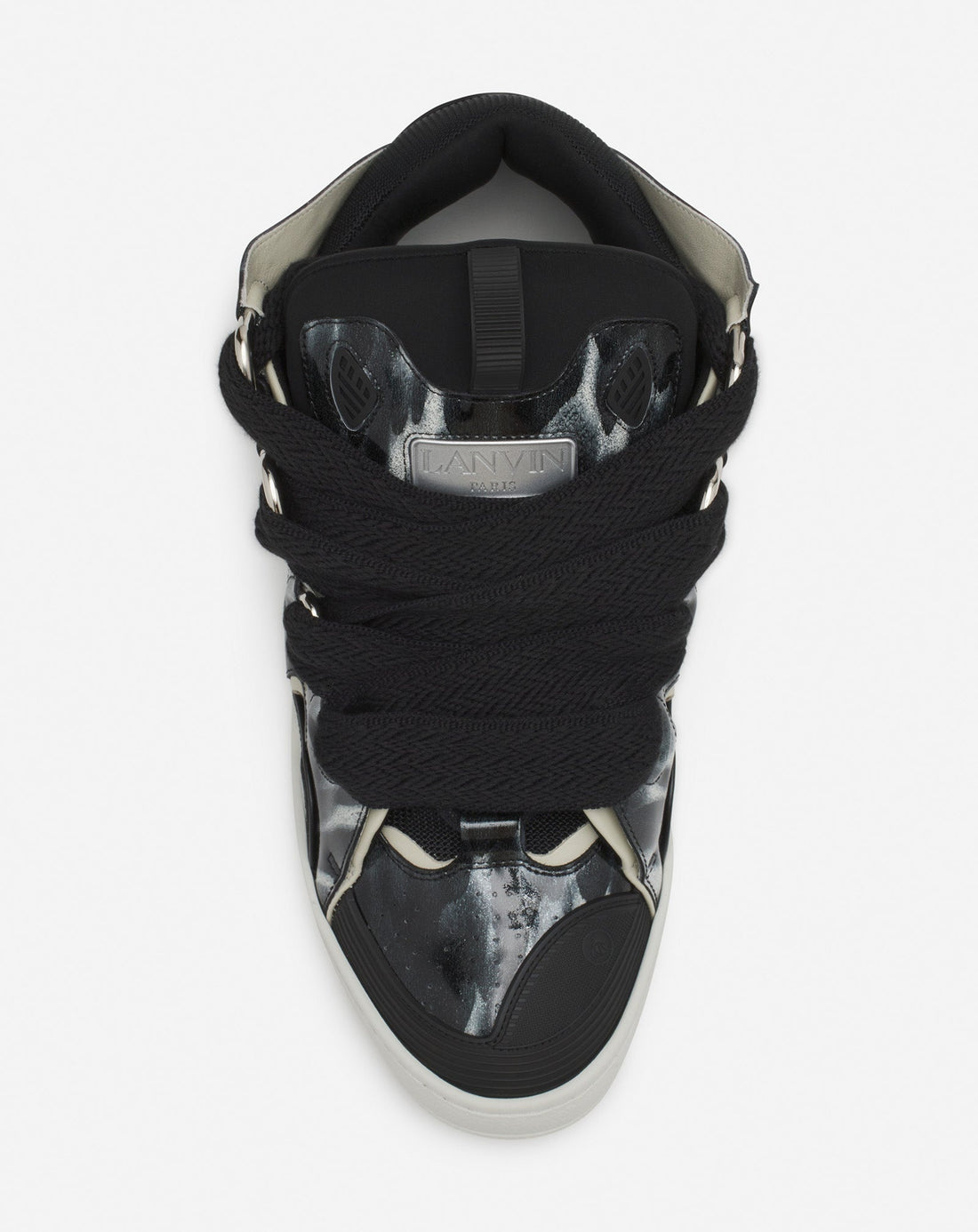 CURB LEATHER SNEAKERS WITH SPARKLES