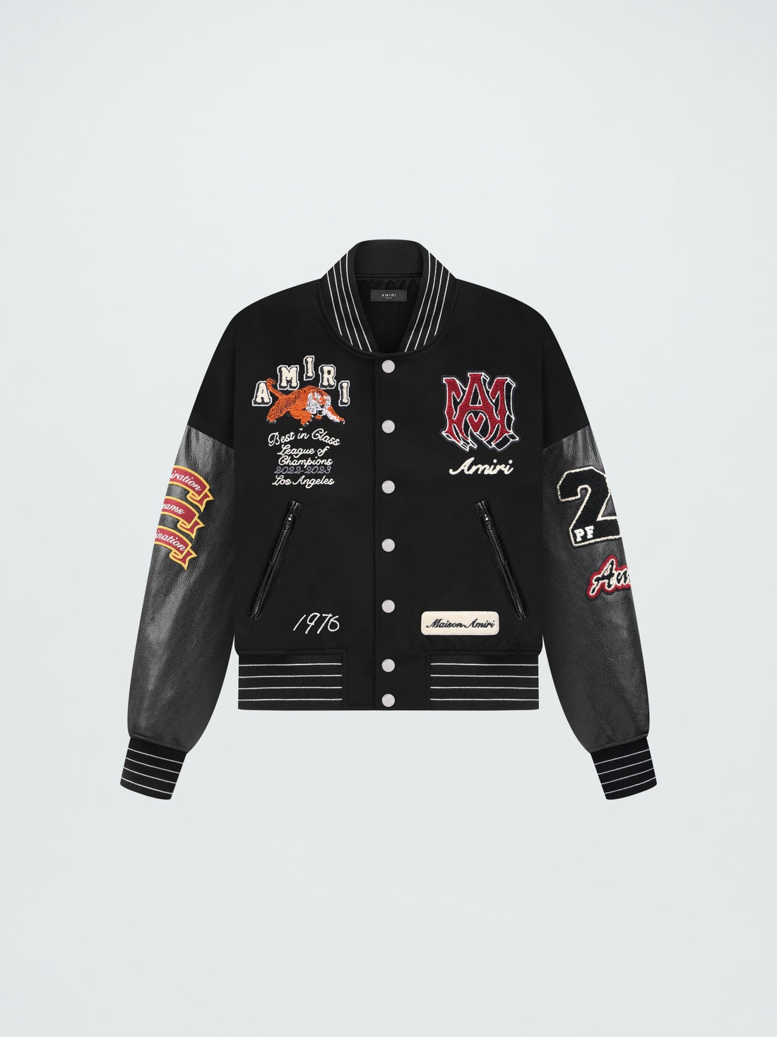 Amiri Tiger Logo Varsity Jacket Black - SleekGait