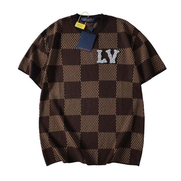 Louis Vuitton Damier T-Shirt Without Collar 'Brown' - SleekGait