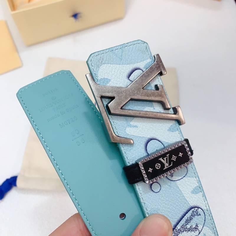 Louis Vuitton Double Belt Logo 'Light Blue' - SleekGait