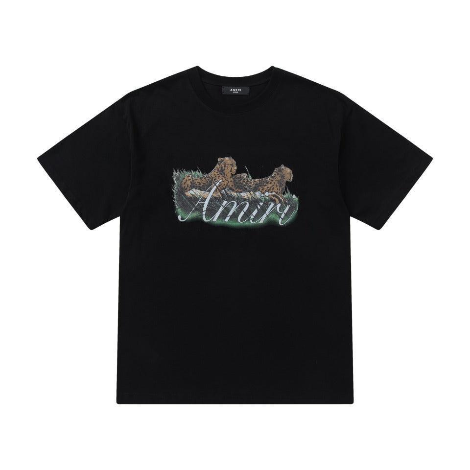 Amiri Tiger Black T-Shirt Without Collar - SleekGait