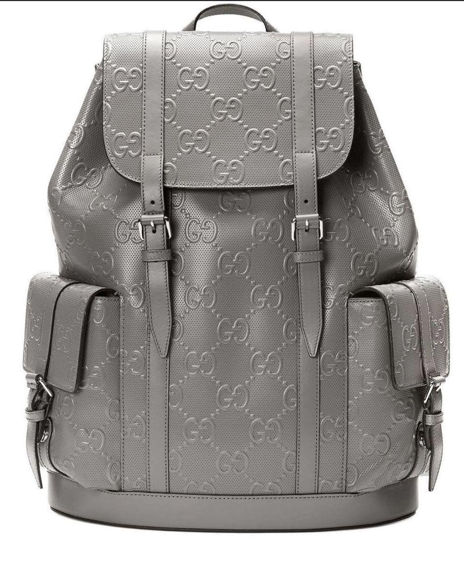 Gucci Calfskin GG Tennis Embossed Double Buckle Backpack - SleekGait