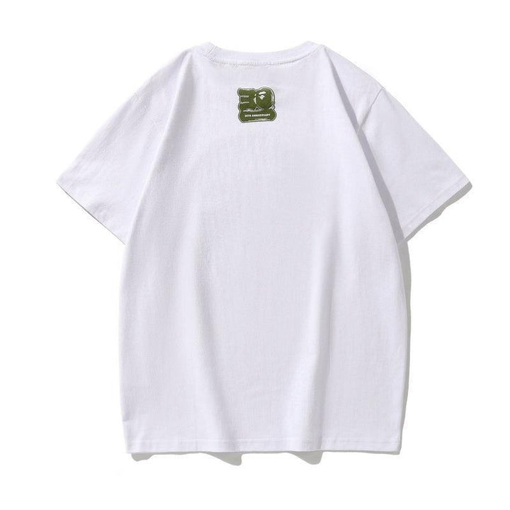 Bathing Ape White T-Shirt without Collar - SleekGait