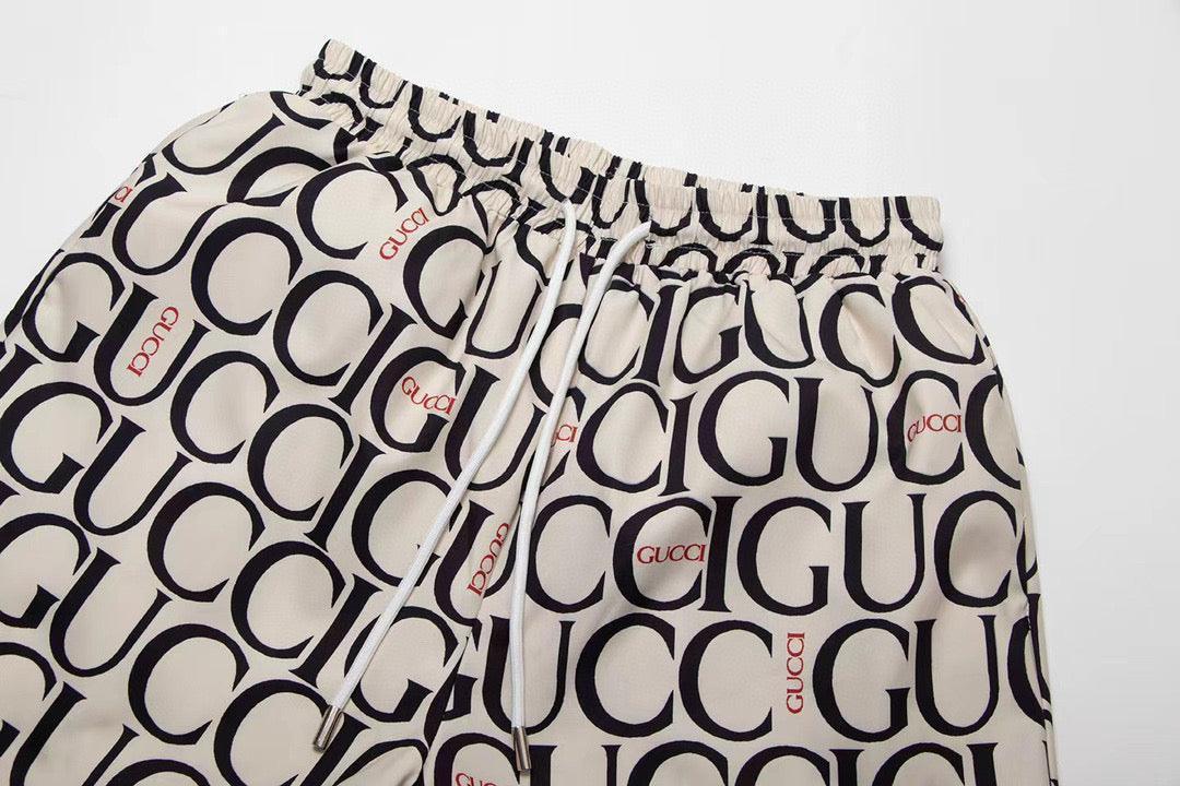 Maxi Gucci Print Fabric Short 'Beige' - SleekGait