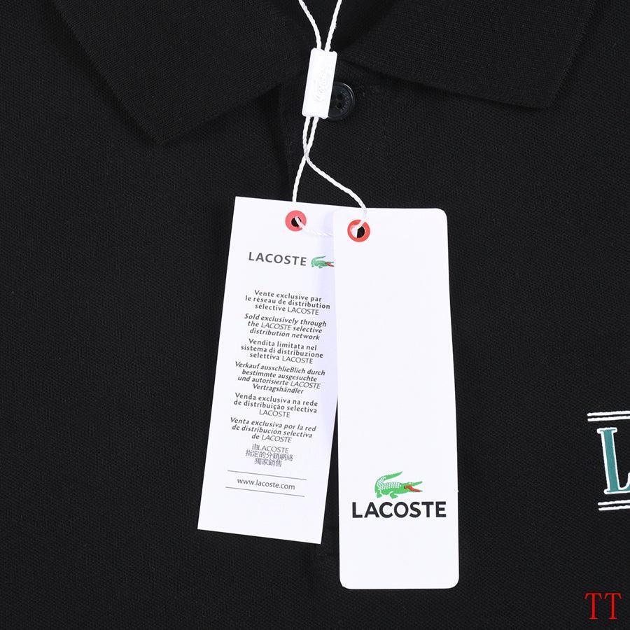 Lacoste Black T-shirt With Collar - SleekGait