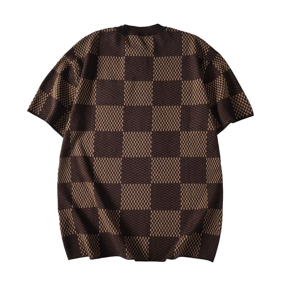 Louis Vuitton Damier T-Shirt Without Collar 'Brown' - SleekGait