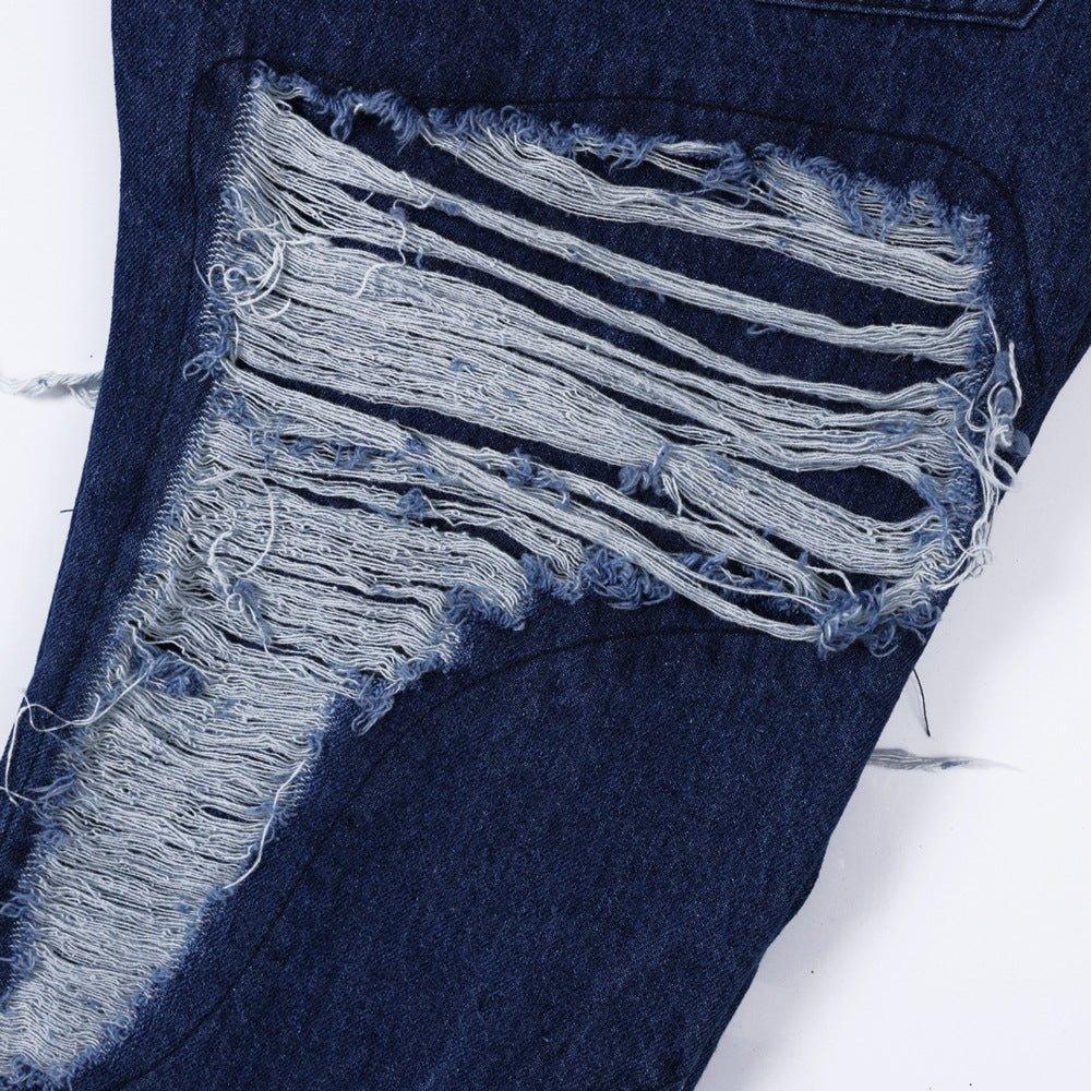 Fashion Men's Patchwork Patch Loose Jeans - SleekGait