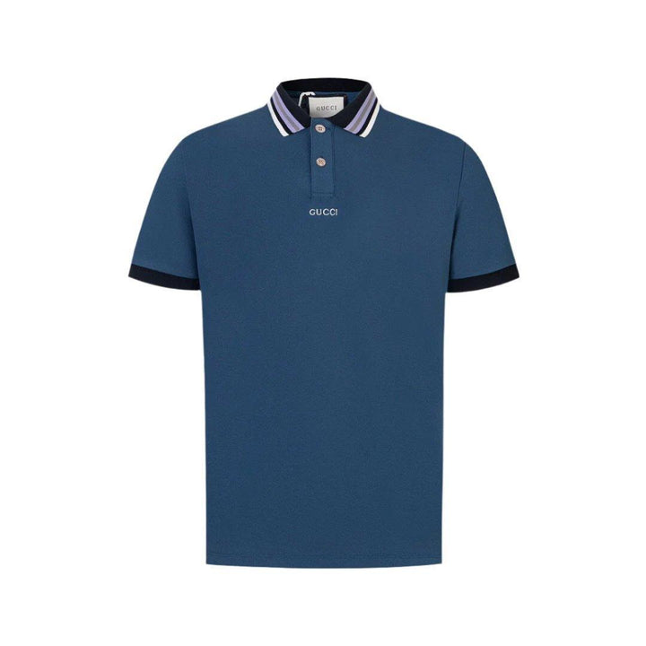 Gucci Navy Blue T-shirt with a collar - SleekGait