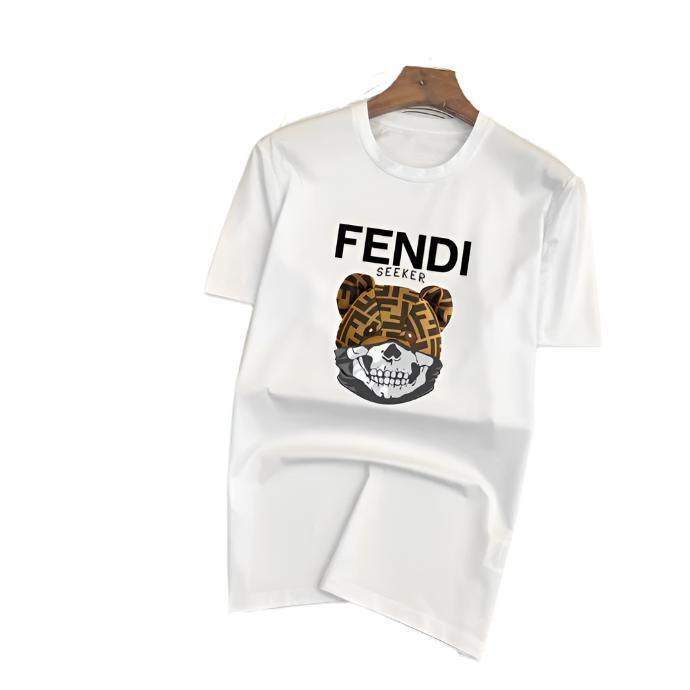 Fendi T-Shirt Head Bear without Collar 'White' - SleekGait