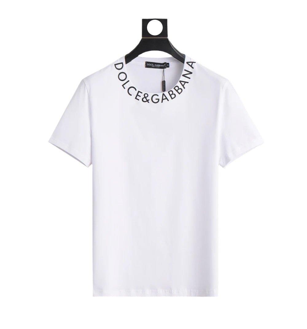 Dolce & Gabbana T-Shirt Without Collar 'White & Black' - SleekGait