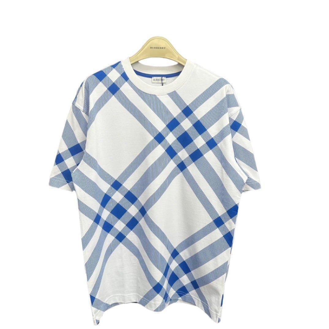 Burberry T-Shirt Without Collar 'Blue & White' - SleekGait