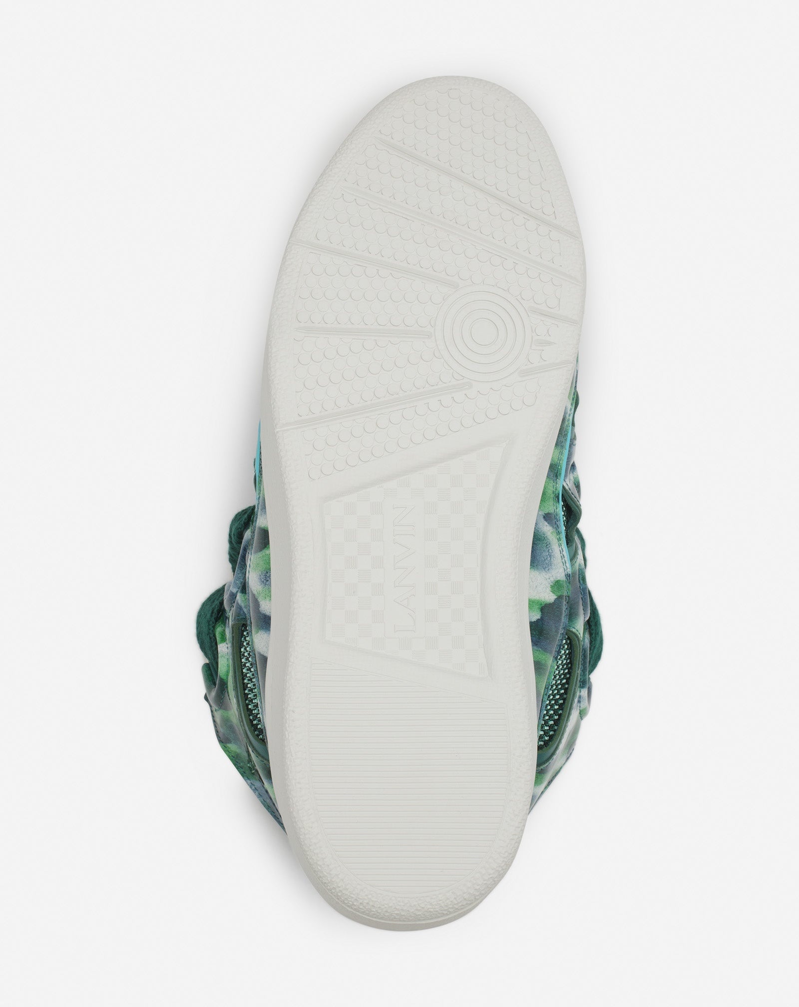 Lanvin CURB LEATHER SNEAKERS WITH SPARKLES