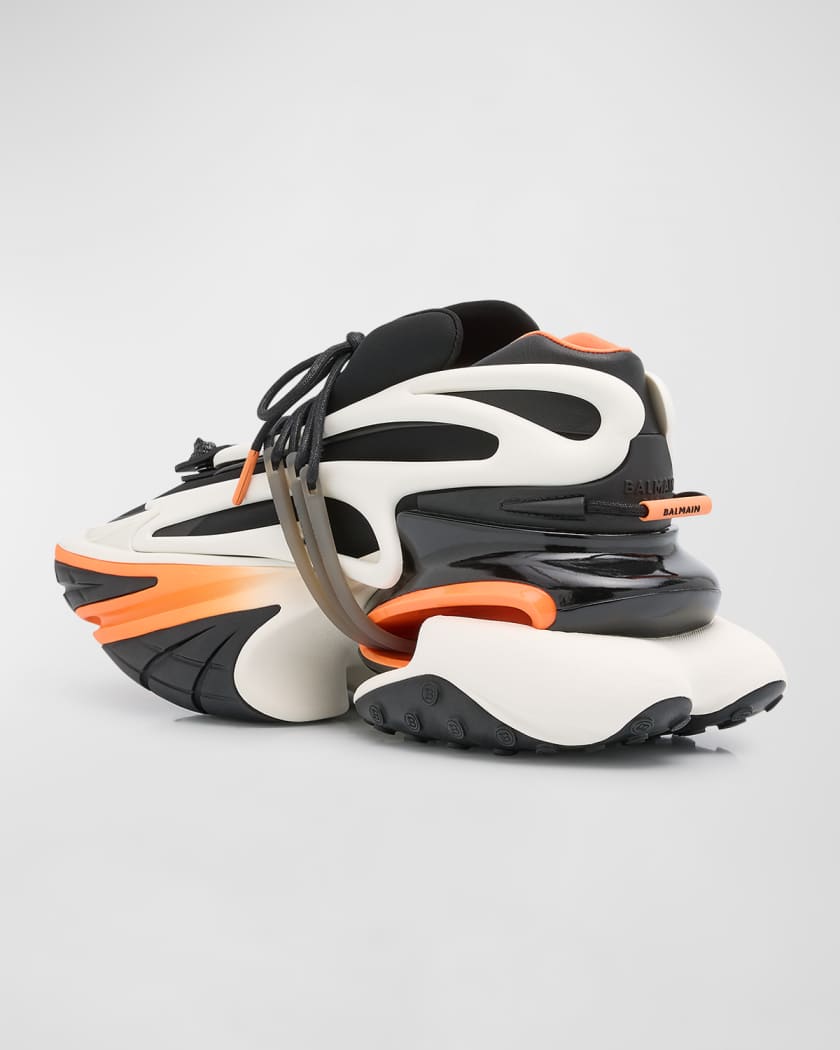 Balmain Men's Unicorn Neoprene and Leather Low-Top Sneakers