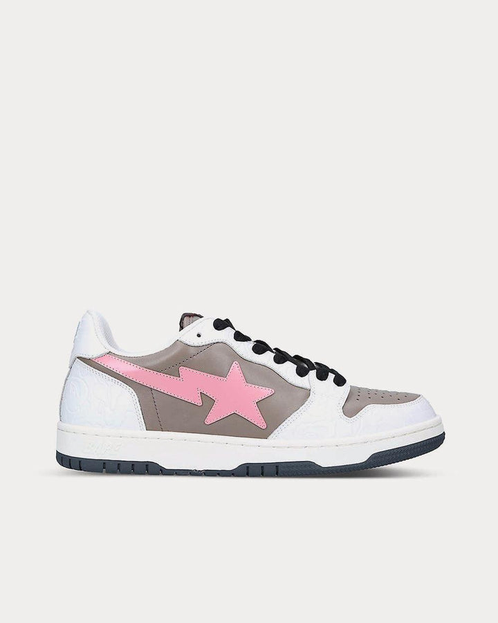 BAPE STA Abstract-Print Pink Low Top Sneakers - SleekGait