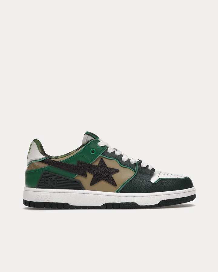 SK8 Sta ABC Camo Green Low Top Sneakers - SleekGait