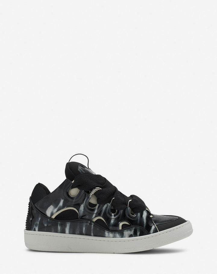 CURB LEATHER SNEAKERS WITH SPARKLES