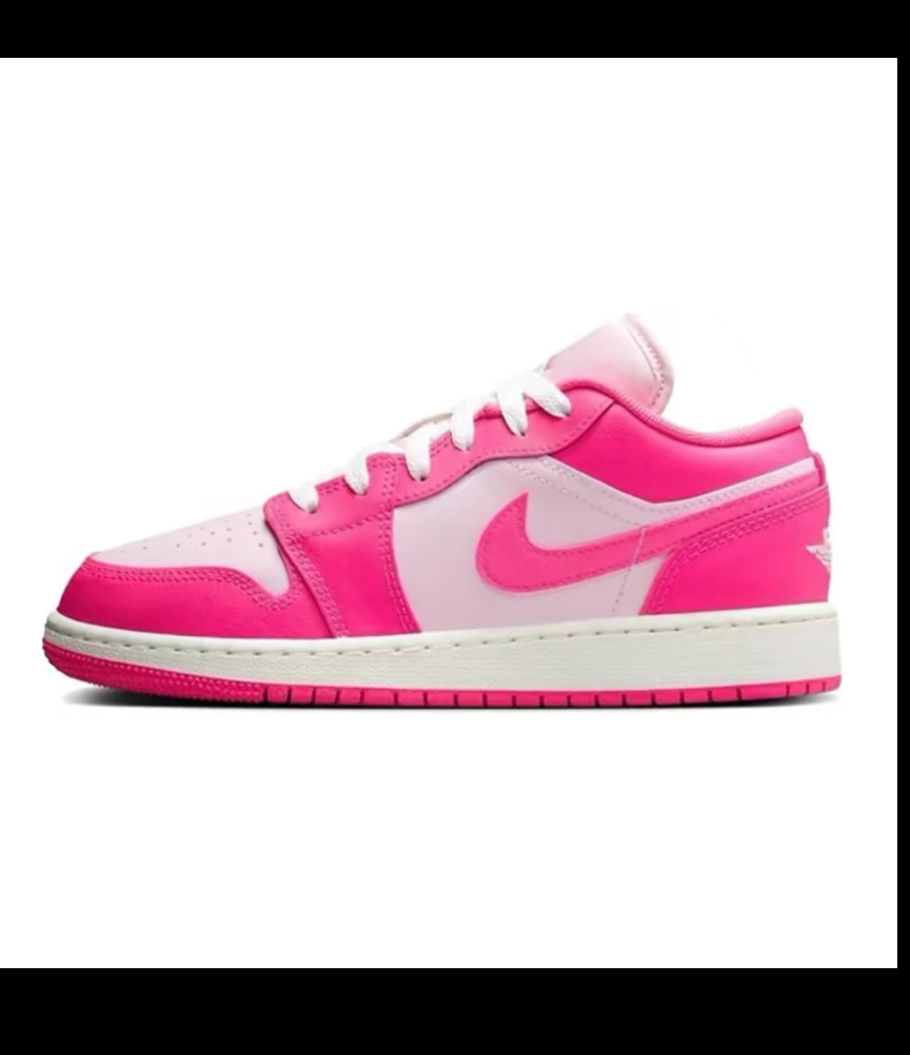 Nike Air Jordan 1 Low Valentine's Day Youth Women's Soft Pink Leather Casual Sneakers for Daily Wear Walk...