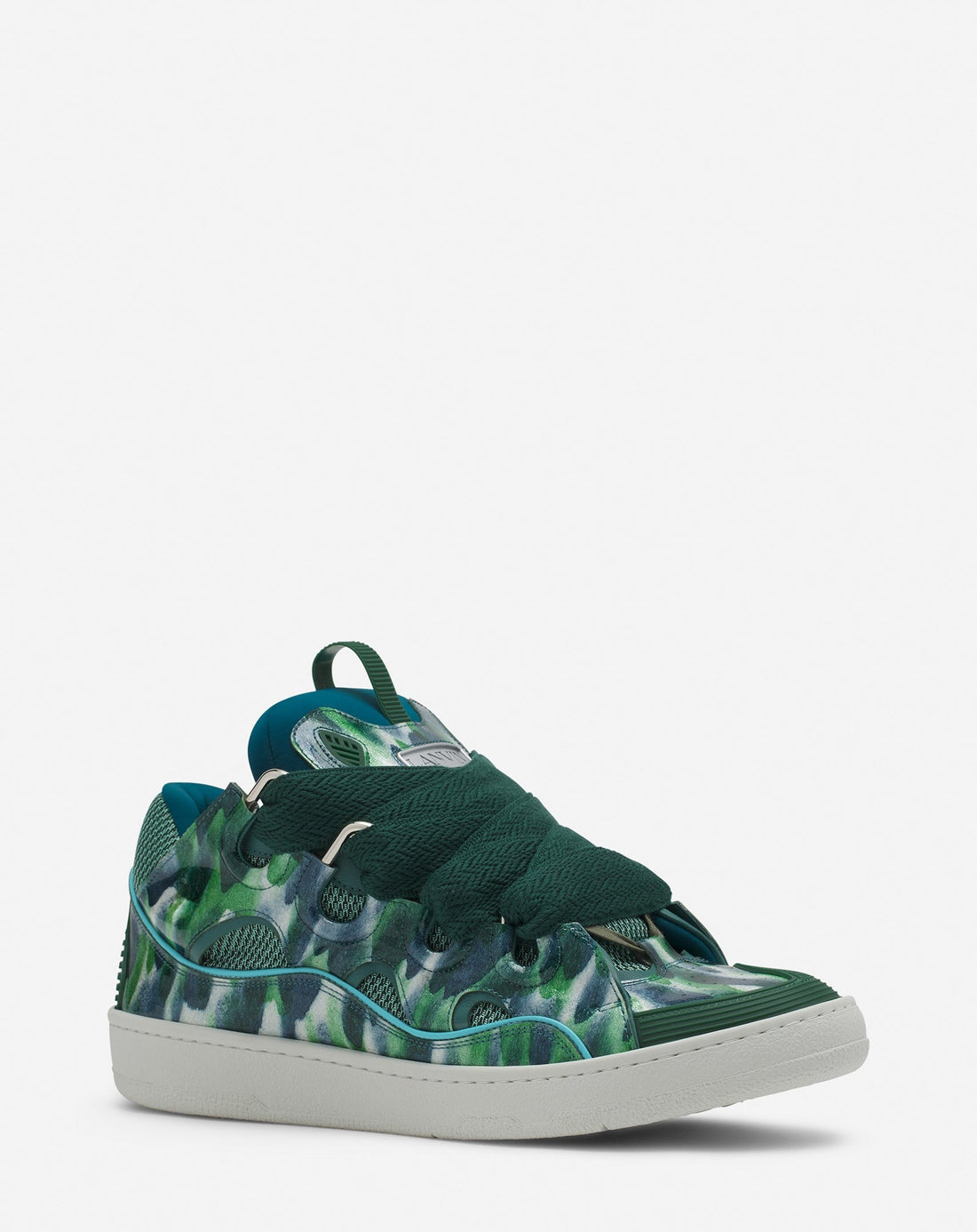 Lanvin CURB LEATHER SNEAKERS WITH SPARKLES