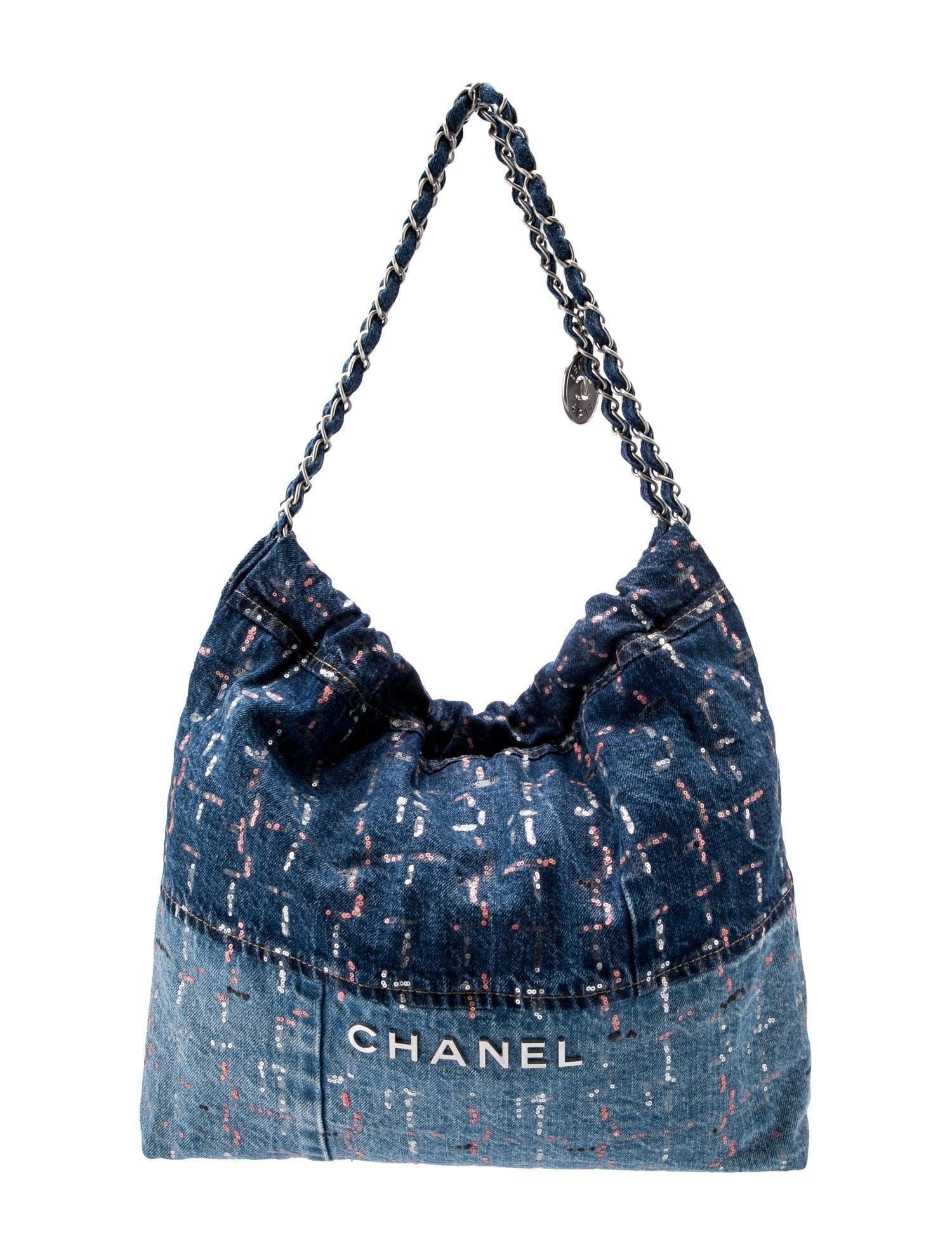 The Chanel Sequin Denim Hobo 22 - SleekGait