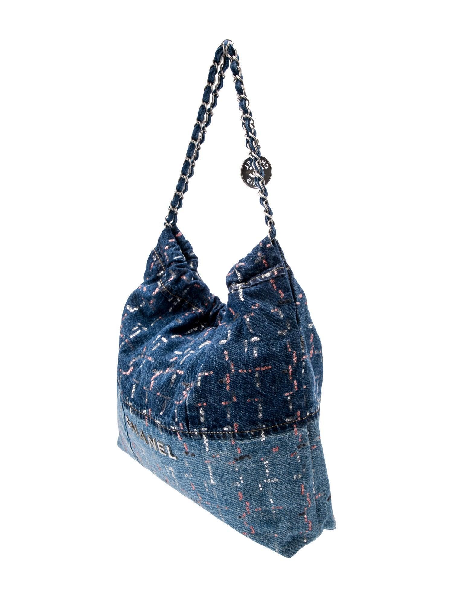 The Chanel Sequin Denim Hobo 22 - SleekGait