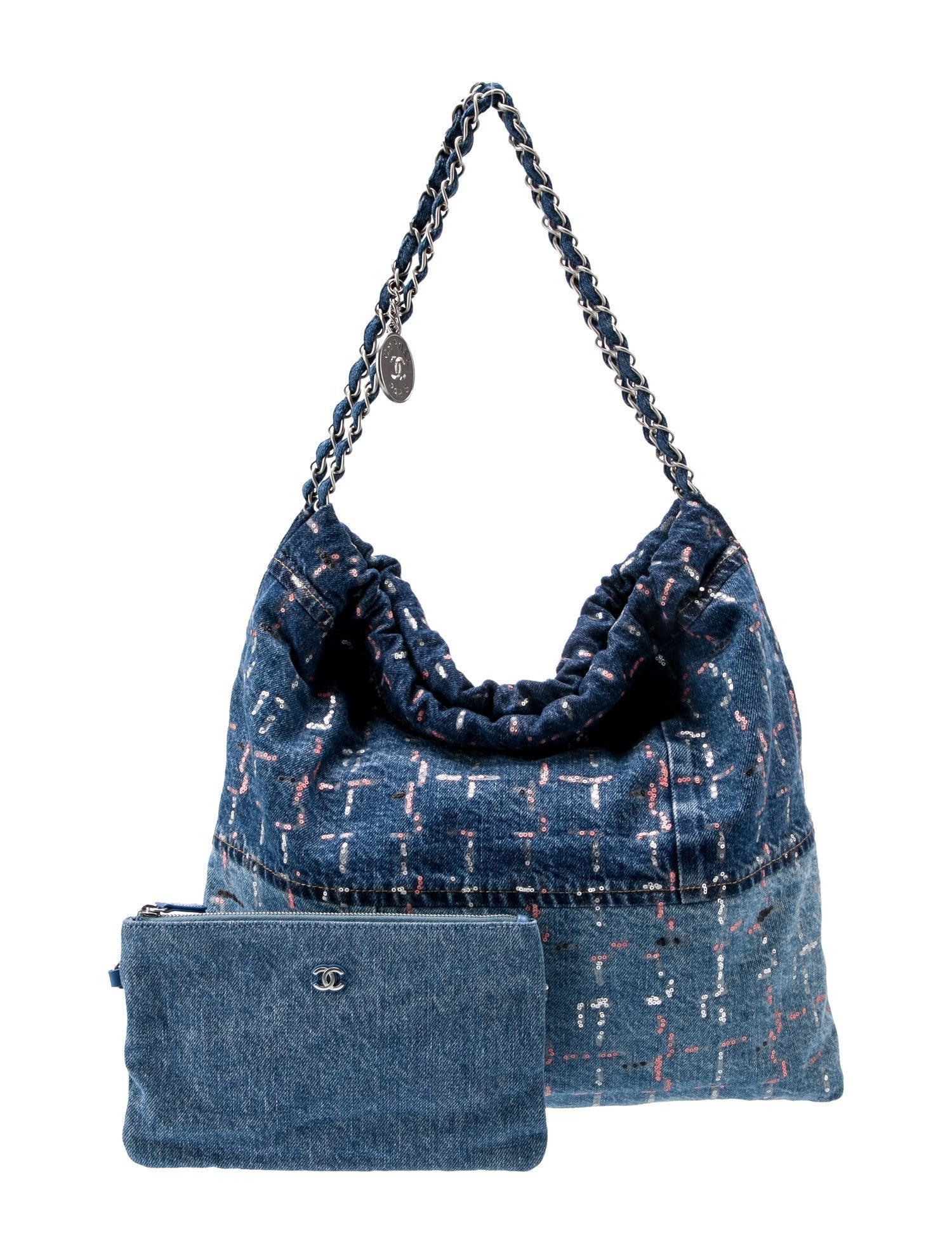 The Chanel Sequin Denim Hobo 22 - SleekGait