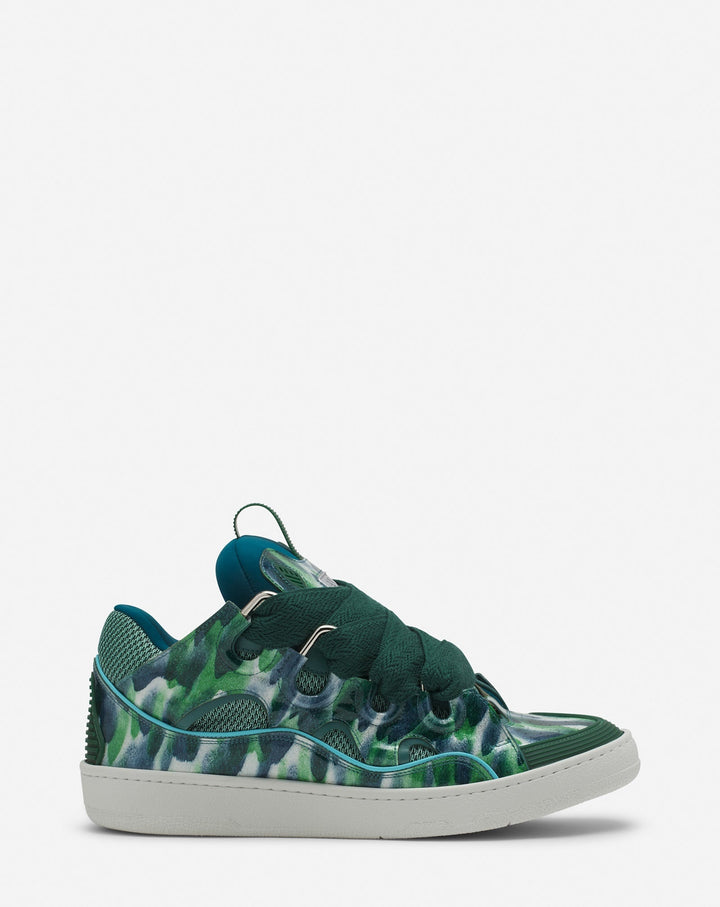 Lanvin CURB LEATHER SNEAKERS WITH SPARKLES
