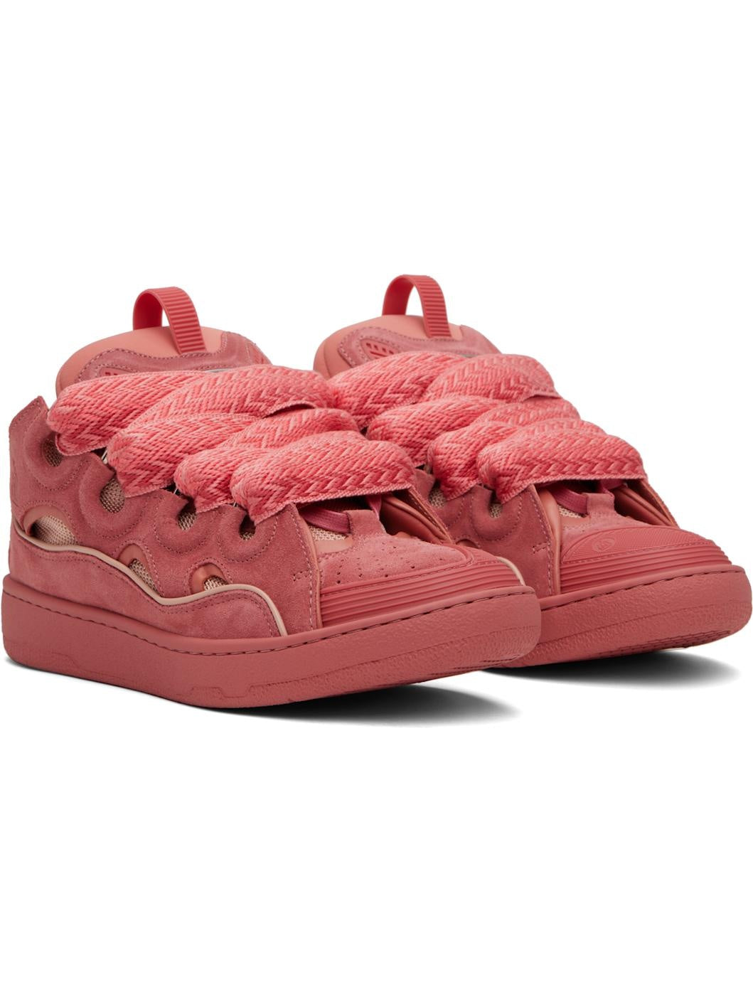 Pink Curb Leather Sneakers