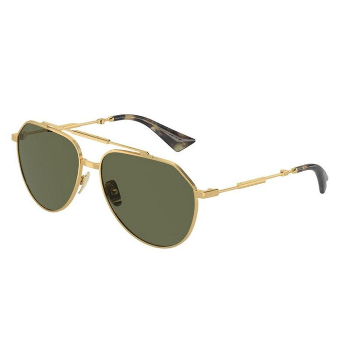 DOLCE & GABBANA Gold Frame Metal Sunglasses with Gray Lenses - SleekGait