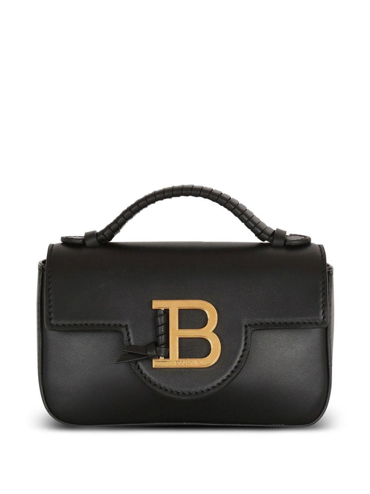 BALMAIN Mini Leather Handbag with Signature Logo - SleekGait