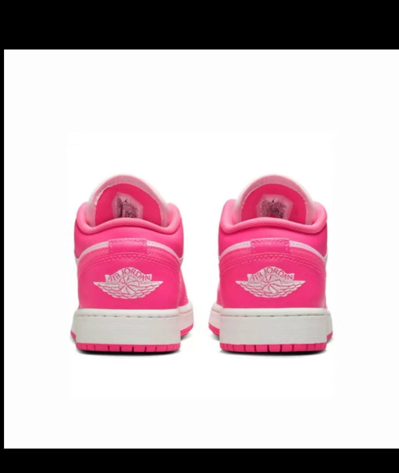 Nike Air Jordan 1 Low Valentine's Day Youth Women's Soft Pink Leather Casual Sneakers for Daily Wear Walk...
