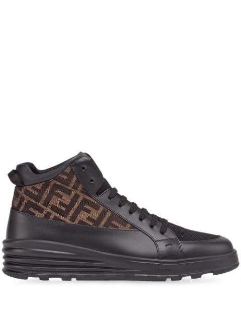 Fendi jacquard FF logo high-top sneakers - SleekGait