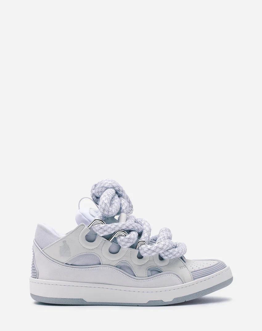 LANVIN CURB SNEAKERS IN LEATHER WITH SNAKE LACES - SleekGait