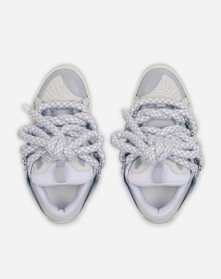 LANVIN CURB SNEAKERS IN LEATHER WITH SNAKE LACES - SleekGait