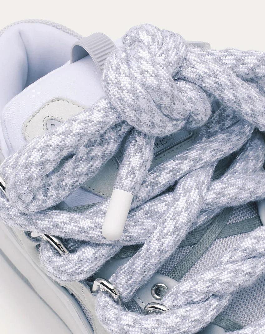 LANVIN CURB SNEAKERS IN LEATHER WITH SNAKE LACES - SleekGait