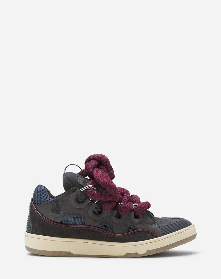 LANVIN CURB SNEAKERS IN LEATHER WITH SNAKE LACES - SleekGait