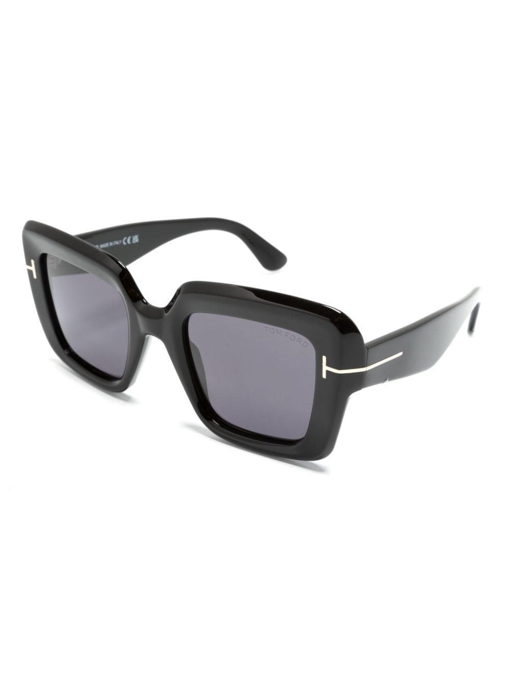 TOM FORD Trendy Men's Shiny Black and Smoke Acetate Sunglasses for FW24 - SleekGait