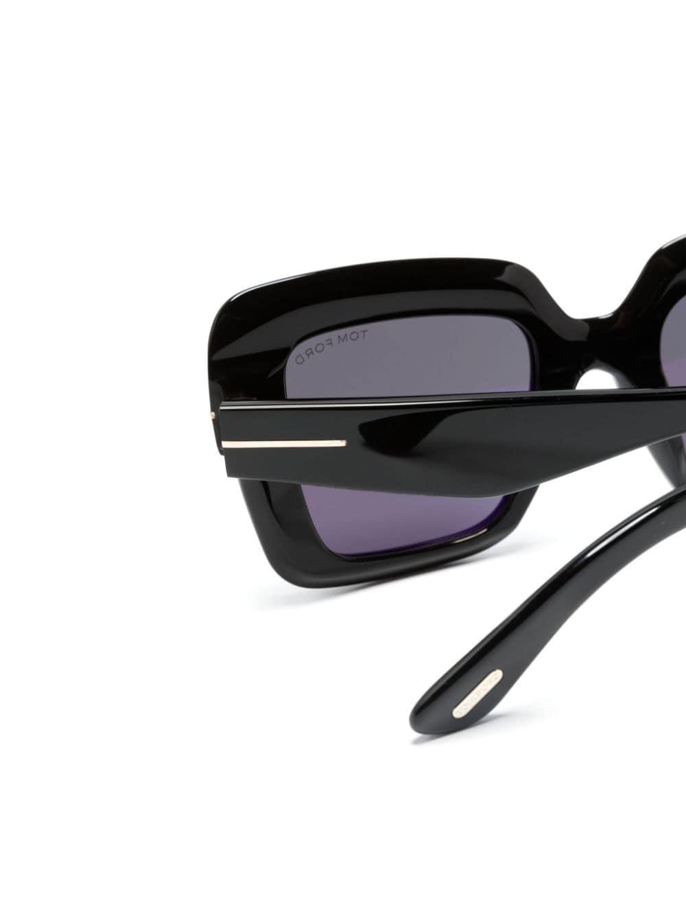 TOM FORD Trendy Men's Shiny Black and Smoke Acetate Sunglasses for FW24 - SleekGait