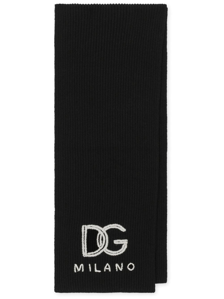 DOLCE & GABBANA Cashmere Scarf with Logo Embroidery - SleekGait