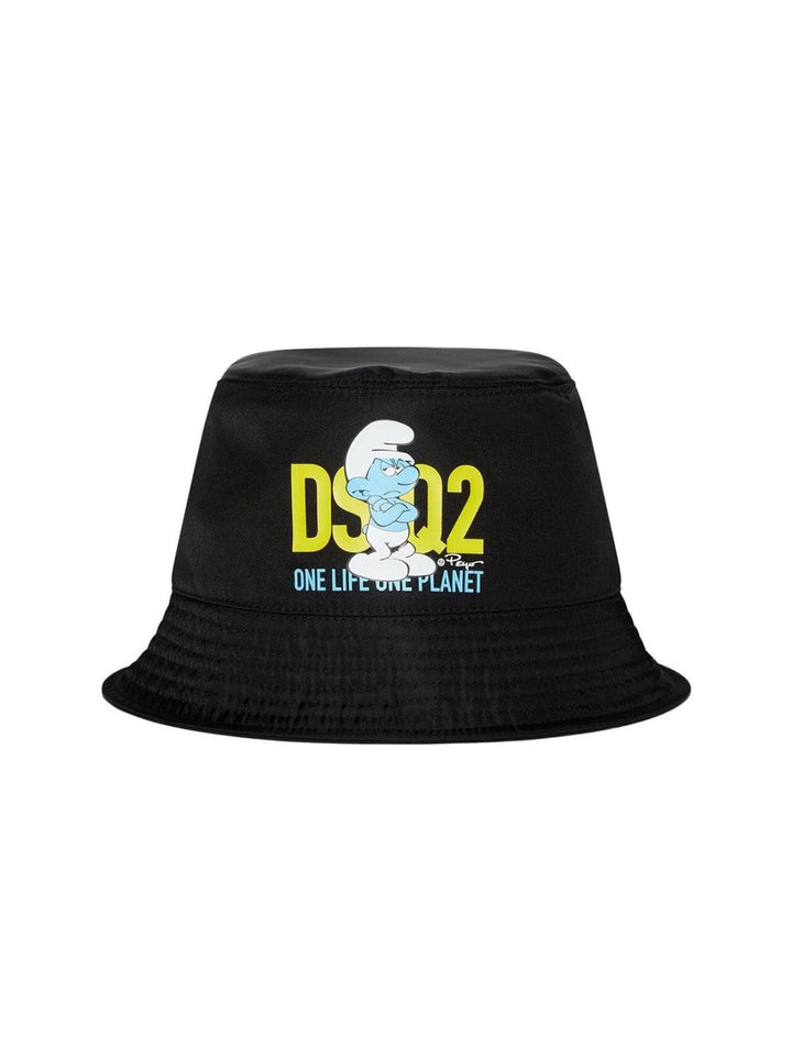 DSQUARED2 Grouchy Smurfs Logo Bucket Hat - SleekGait