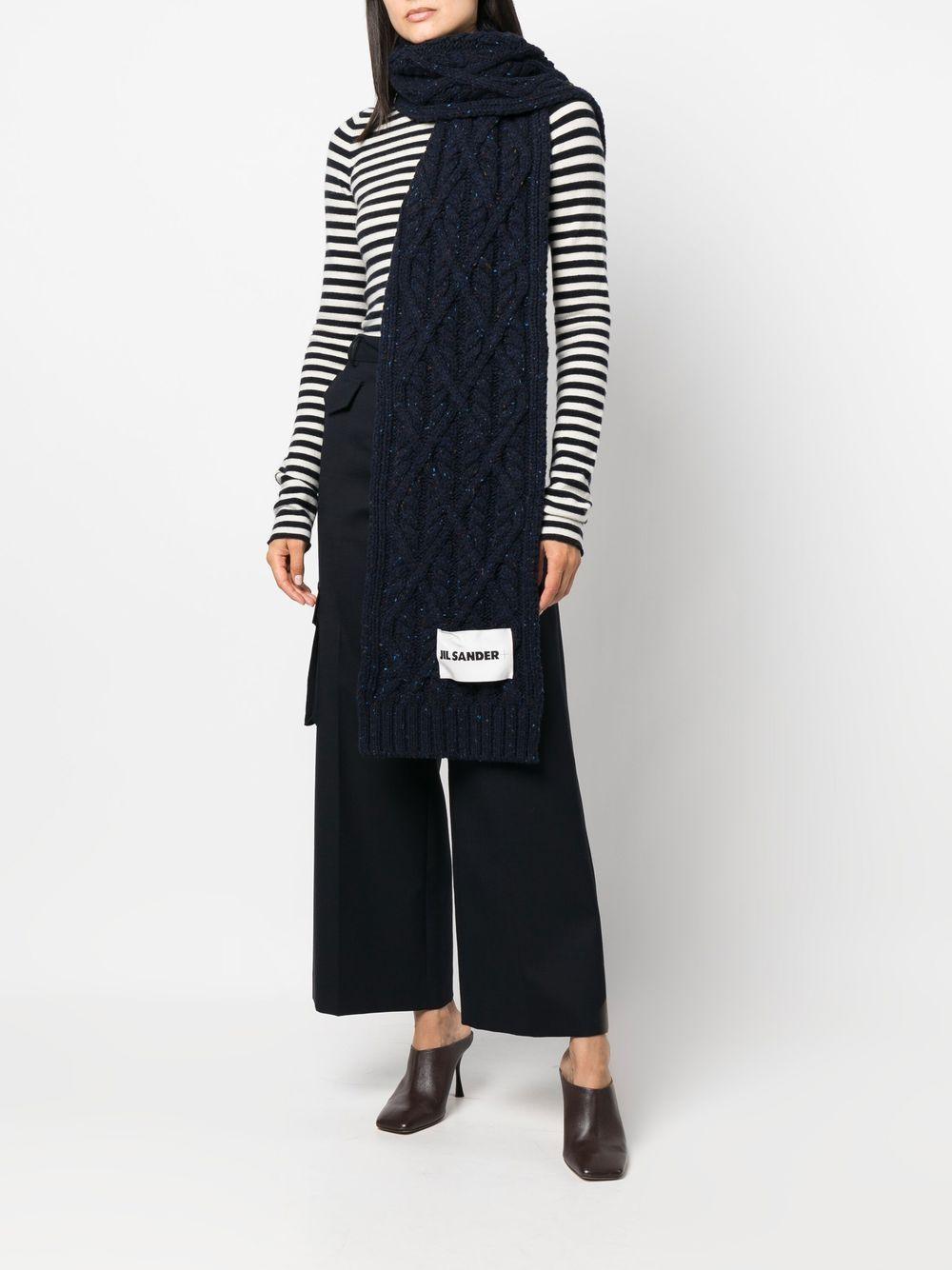 JIL SANDER Cashmere Logo-Patch Scarf - SleekGait