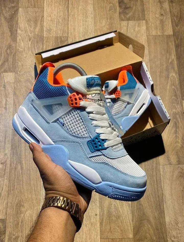 Blue Jordan Retro 4 X Union - SleekGait